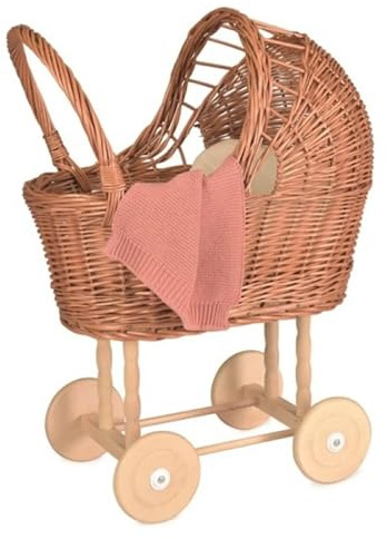 Egmont Toys Korbkinderwagen mit Strickdecke