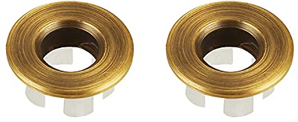NSODOO Garniture de lavabo pour lavabo Couvercle de trop-Plein Insert en Laiton dans Le Trou Bouchons Ronds Bronze 2 PCS