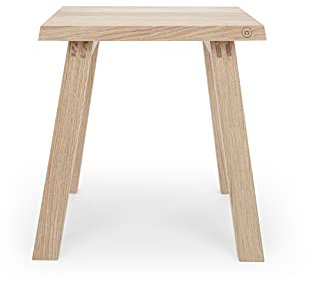 Anton Doll Holzmanufaktur ®, Hocker Fritz, Naturprodukt 100%, handgefertigter Sitzhocker aus massiver Eiche - Eichenholz, Hochwertiger Nachttisch, Beistelltisch (Eiche Naturoptik)
