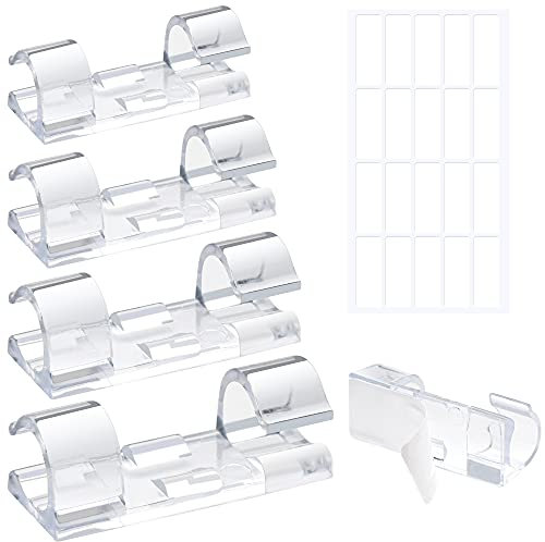 Transparente Kabel-Clips, selbstklebend, für Zuhause, Büro, Schreibtisch, Kabel-Management, 80 Stück