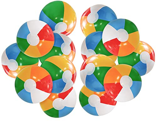 Lamnhin 12'' Beach Ball for Kids: 14 Pack Beach Balls Bulk Inflatable Pool - Beach Balls Bulk Hawaiian Tropical Theme Party Decorations Favors Supplies