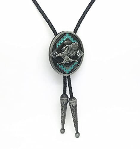 DELIGUO Herren-Bolo-Krawatte – American Eagle Rodeo-Tanz-Krawatte, Lange Halskette, Anhänger, Neuheit, Schmuck, Vintage-Schmuck, Kostümzubehör, Pulloverkette, Antikes Silber, Einheitsgröße