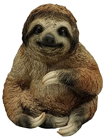 Fachhandel Plus – Dekofigur Faultier aus Polyresin, wetterfest für Garten & Wohnbereich - Realistische Gartendeko & Tierfigur zum Hängen, Sitzen oder Stellen (Alois)