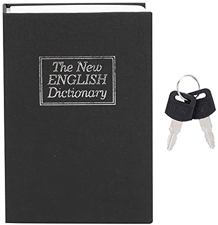 Wakects Caja fuerte con forma de libro, caja fuerte portátil, caja fuerte oculta, caja fuerte para libros con llaves para joyas, dinero, documentos, 11,5 x 8 x 4,5 cm