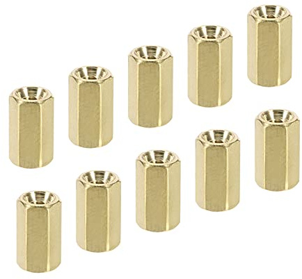 YOKIVE 50pz M2.5 Distanziatori, Ottone Esagonale PCB Distanziatori Dadi, Mantieni Altezza Uniforme, Ottimo per Scheda Madre, Circuito Scheda, Elettronica (Oro Tono, 8mm)