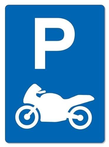 Segnali Di Avvertimento, Cartello Parcheggio Moto Cartelli Parcheggio Parcheggio Moto Segnali Di Avvertimento Retrò Metallo Poster,Segno Del Metallo Per Proprietà Privata,Negozio,Casa,20X30Cm