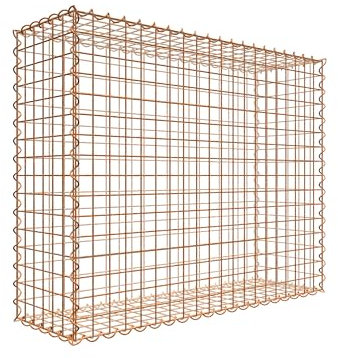 Rostige Gabione 100 cm x 80 cm x 30 cm (L x H x D), maskstorlek 5 cm x 5 cm, spiral