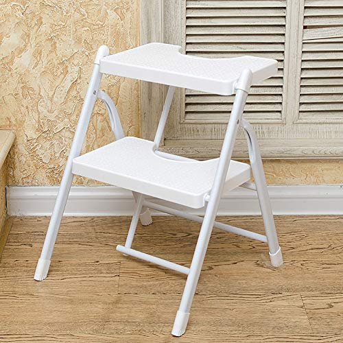 Tritthocker Home Klappbarer Trittleiterhocker für Erwachsene Kinderküche Tragbarer klappbarer Fußhocker/Stühle Kleine Trittleiter/Lagerregal/Blumenregal (Farbe: Schwarz, Größe: 3 Ebenen) (Wh