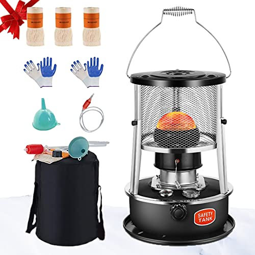 Samnuerly Calentador de Queroseno para Estufa, Calentadores de Queroseno para Estufa de Camping de Acero Inoxidable, Calentadores de parafina de Aceite con Quemador de Estufa de Queroseno Universal,