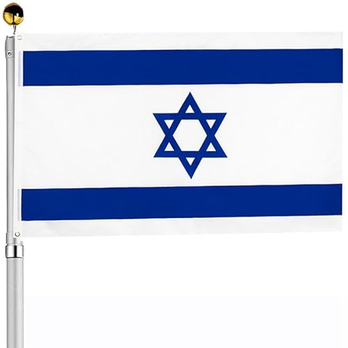 MOFIC Israelische Flagge, 90 x 150 cm, große Israel-Flagge mit Messingösen, lebendige Farben und UV-beständig, Israel-Flagge für den Außenbereich und Garten