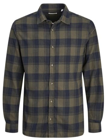 JACK&JONES PLUS herr Jjjoshua fall Buffalo skjorta Ls Pls fritidsskjorta, Skogsnatt, 3XL
