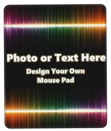Tapis De Souris Personnalisé, Personnalisées Tapis de Souris Photo Texte, Design Votre Propre Tapis De Souris Personnalisé Tapis, Tapis de Souris Gamer pour PC avec Base en Caoutchouc Anti-Glissant