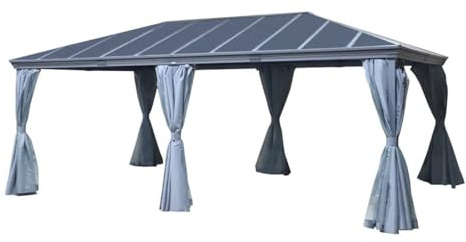 Hespéride - Freistehende pergola Belize Graphit 3,6 x 6m aus Aluminium und polycarbonat