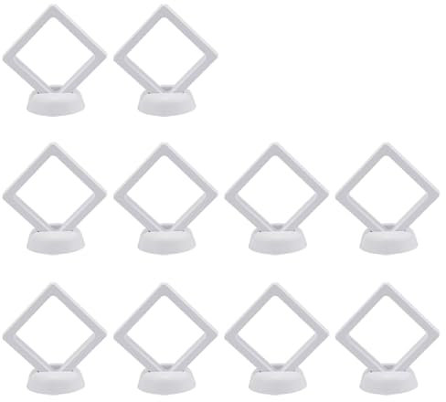 3d Floating Display Rahmen 3D-schwebender Bilderrahmen, Schattenbox, Schmuckständer, Ring-Anhänger-Halter, schützen Sie den Schmuckstein-Präsentationskoffer Floating Frame Display Halter ( Color : Whi