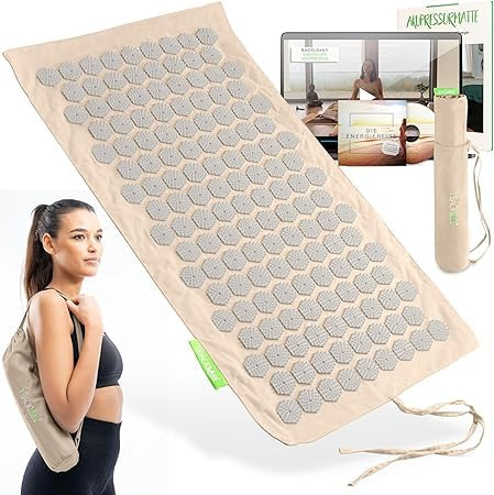 BACKLAxx ® Set di tappetini per agopressione Original, tappetino per agopuntura con spine per massaggio e rilassamento del collo e della spalla, tappetino massaggiante per la schiena per