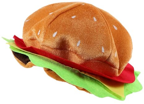 HOLIDYOYO Neuartiger Hamburgerhut Festival-kopfbedeckung Party-baskenmütze Hamburger-kopfbedeckung Für Cosplay Foto-requisite
