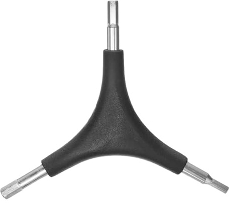 sourcing map Clé hexagonale 3 voies en forme de Y 4 mm, 5 mm, 6 mm, clé hexagonale intérieure en plaqué chrome, clé dynamométrique portable pour vélo, outils de réparation de vélo, noir