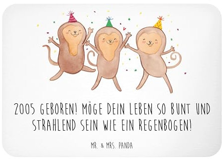 Mr. & Mrs. Panda Magnet 2005 Geburtstag Regenbogen - Geschenk, Jahr, Geburtstagsgeschenk, Geburtsjahr, whiteboardmagnet, Leben bunt und strahlend, Notizhalter, Geburtstagswünsche, Happy Birthday
