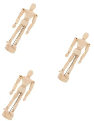 SEWOART 3stücke Holzmodell Mannequin Für Künstler Einstellbare Skulpturenfigur Mit Ständer Für Zeichnungen Dekoration Und Kreative Projekte Mädchen Spielzeug