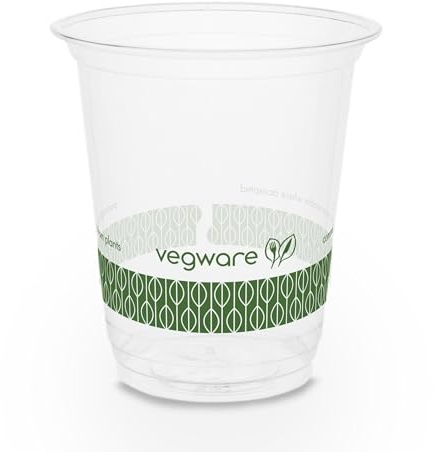 Vegware Compostable Clear 7oz PLA Plastic Cold Cups, Case of 1000, Renewable Plant-Based Material, Fits Many Water Cooler Cup Dispensers
