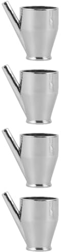 DIYEAH 4 Piezas Taza de aerógrafo botellas de jugo con tapa botellas de con tapa pintando tazas contenedor de pigmento reutilizable de cobre pote de la taza del aerógrafo Silver