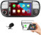 HLLECARMO Car Radio for Fiat 500 2007-2015 wireless Carplay & Android car, Autoradio Fiat 500 Bluetooth 5.0 with 7inch Touchscreen RDS/AM/FM/USB DSP Mirror Link Subw EQ Steering Wheel Control- Colore