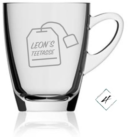 Teetasse mit Gravur, Teebeutelmotiv, Tasse mit Gravur für Teeliebhaber, gravierte Glastasse, Tee Geschenk, Teegeschenk, Teatime, Teetasse