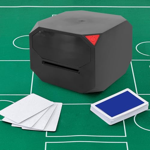 XUMIUZIY 2 in 1 Automatischer Kartenmischer und Geber, 360° Rotierender Stiller Kartengeber, Wiederaufladbarer elektrischer Poker Mischer,Anzahl der Spieler/Karten Individuell Einstellbar
