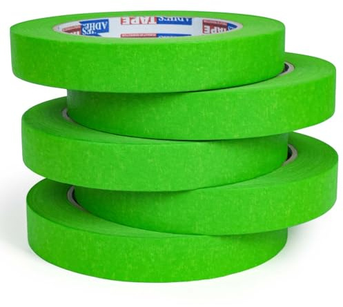 ADHES TAPE PURSUIT OF PERFECTION Ruban De Masquage Peinture De Précision | 18MM X 50M 5 Rouleaux Vert Résistant aux UV Ruban AdhéSif Pour La Protection Des Surfaces