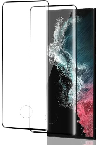 ICESPRING für Panzerglas für Samsung Galaxy S22 Ultra Schutzfolie, 2 Stück Fingerabdruck-ID Panzerfolie für Samsung S22 Ultra Folie, 9H Härte Schutzglas für Galaxy S22 Ultra Panzer Schutz Glas