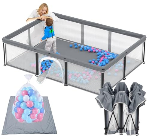 Laufstall Baby Faltbar mit Matratze(180 * 127))
