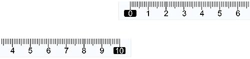 QUARKZMAN 10 Stück Selbstklebendes Maßband 10cm Messbänder Transparent | Aufkleben, Links nach Rechts, Lesen, Werkbank Lineal