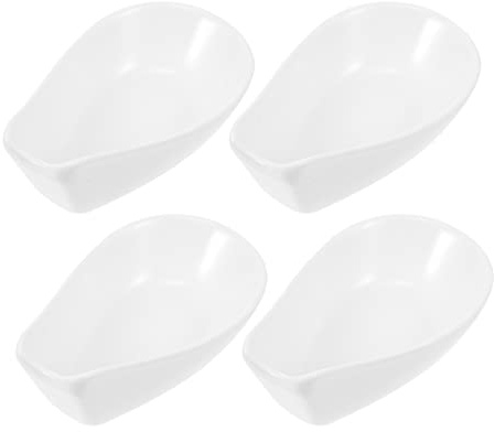 LOPUNER Reposacucharas de Cerámica Blanca Soporte para Cucharas de Sopa 4 Piezas Estable y Decorativo para Cocina y Comedor