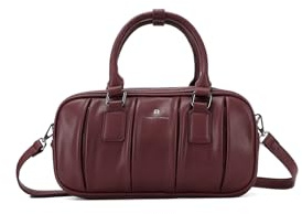 QUEEN HELENA Sac à main avec bandoulière amovible, sac rigide pour femme M1056, bordeaux