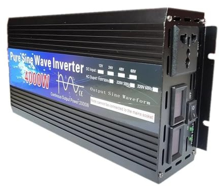 Onduleur Onduleur Sinusoïdal Pur 3000W 4000W 12V 24V 48V 60V 220V Transformateur Tension Convertisseur Tension pour Installation Solaire DC 12V vers AC 220V Power Inverter(24V,220V 50HZ,3000W Uni)