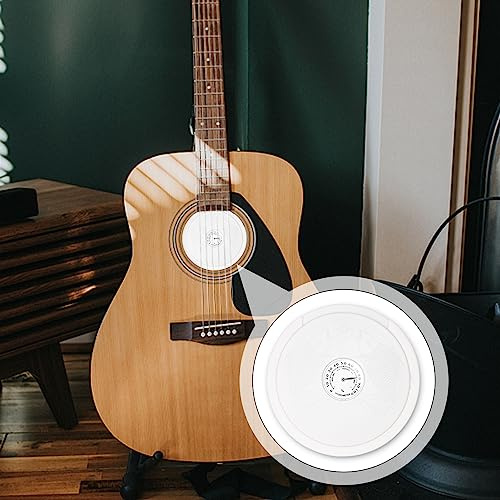Topiky Acoustic Guitar Soundhole Cover Humidifier Portable Folk Guitar Hygrometer for Accessories ABS White (White)