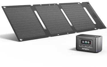 AFERIY 100W Portable Power Station, 31000mAh/99.2Wh Power Bank Solar Generator for Camping with 30W Mini Solar Panel, LiFePO4 Battery USB/Type C Outlet Fast Charge in 1.5H for Outdoor Travel