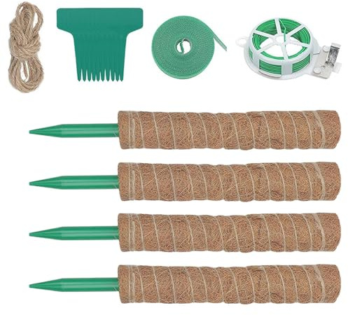 Lot de 4 piquets en Mousse pour Monstera - 40,6 cm - Pliable et réutilisable - pour Pothos Philodendron Adansonii - pour la Maison, Le Bureau et l'extérieur