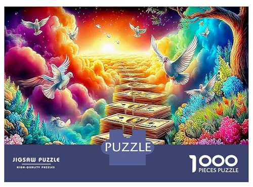 Money Tree Puzzle Stairway to Sky 1000 Pieces Recycled Paper Beautiful Decoration for Home Wall Decor 70x50cm/1000pcs