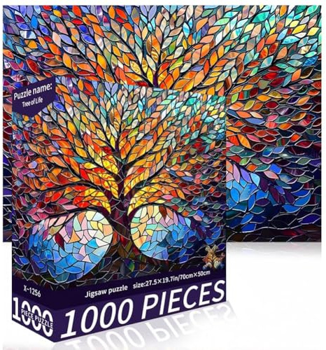 Puzzle da 1000 pezzi per adulti, albero della vita, puzzle impegnativo per adulti, decorazione per famiglia, regali e decorazione da parete, 60 x 40 cm