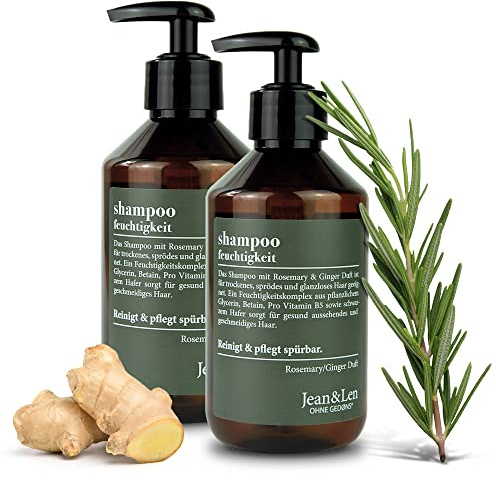 Jean & Len Feuchtigkeit Shampoo Rosemary & Ginger, 2 x 300 ml
