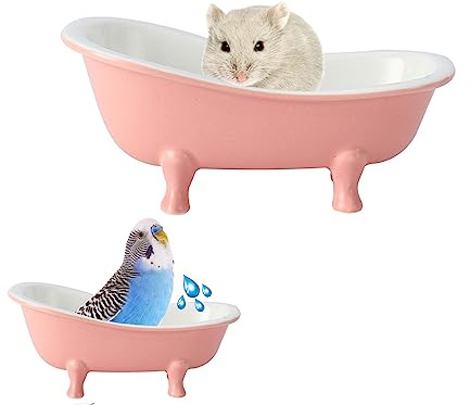 KnocKconK Small Animal Hamster Sand Bathtub, Bird Bathroom, Ice Accessories Cage Toys, Ceramic Relax Habitat House, Sleep Pad Nest for Hamster, Food Bowl for Guinea Pigs/Squirrel/Chinchilla