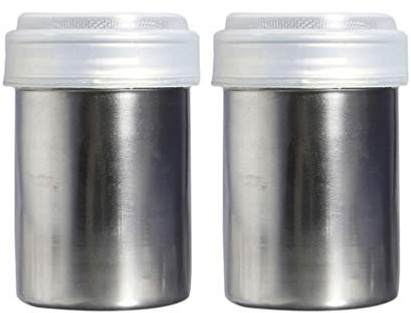 Hemoton 2PC Sugar Shaker Stainless Steel Dredgers with Lid Mesh Sifter Sprinkler for Icing Sugar Powder Cocoa Flour