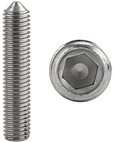 FASTON® Gewindestifte mit Innensechskant und Spitze M8x6 aus Edelstahl A2 V2A (5 Stück) DIN 914 (ISO 4027) Madenschrauben Gewindeschrauben Maden-Schrauben