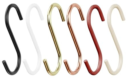 Natural Goods Berlin 15x S-Kleiderhaken, Garderobenhaken für runde und eckige Kleiderstangen, Metall Wirbelhaken, Fleischerhaken, Garderobenhaken, platzsparend (Schwarz, 15er Set)