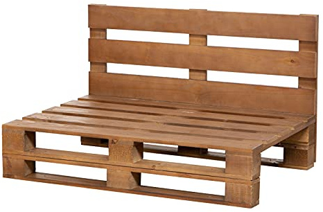 Palettensofa aus neuen Europaletten – geschliffen & gebürstet – Palettenmöbel Gartenmöbel für Terrasse, Balkon & Garten – Outdoor Lounge Sofa aus Holz – Indoor & Outdoor – 80 × 80 cm – Nussbaum