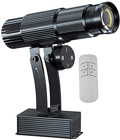 15W Logo GOBO Projector LED GOBO Light Free Custom Projector for AD Manual Zoom for Party Lighting,Wedding, DJ Wedding, Store (Black)