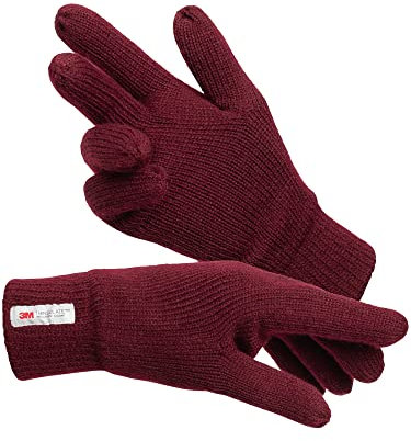 Indicode Herren Jason Handschuhe Fleece Futter | Herrenhandschuhe Damenhandschuhe Zinfandel mix, XS/S