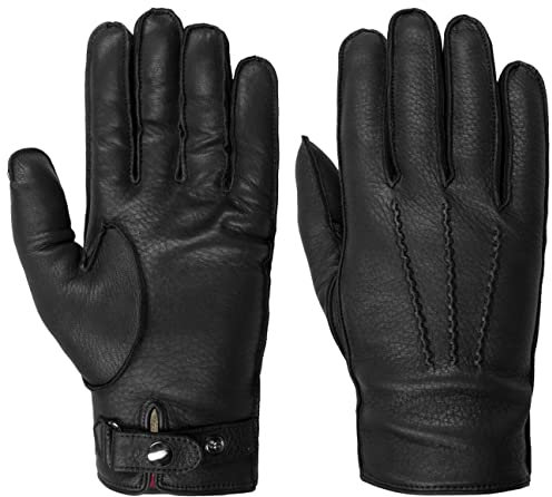 Caridei Soft Deerskin Gloves Men - Made in Italy men´s with lining, lining Autumn-Winter - 9 1/2 HS black