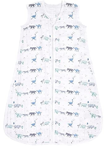 aden + anais™ Baumwoll-Musselin-Schlafsack, 1,0 TOG Wert, tragbare Decke für Babys, Bunte Muster für Mädchen & Jungen, Schlafsack für Neugeborene aus 100% Baumwoll, 18-36 Monate, Rising Star